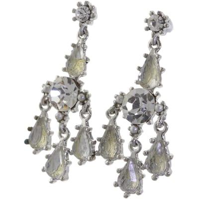 Behave - Zilverkleurige oorhangers met steentjes - Fashion sieraden