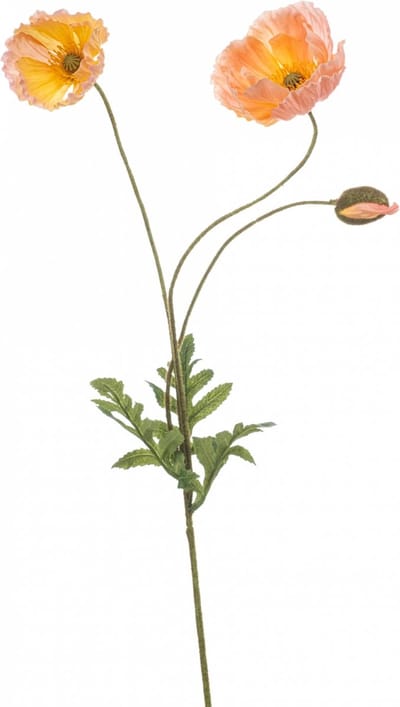 Emerald - Kunstbloem Klaproos peach 75cm - Kunstplant voor binnen