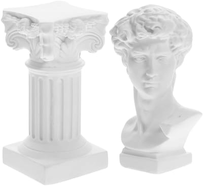 Dailygoods- Beeld David Sculptuur - Romeinse Zuil - Hars Beelden - Decoratie Beeld - Woondecoratie - Lichtgewicht en Duurzaam - Decoratiebeeld