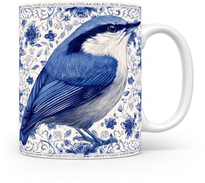 Mok Nuthatch Beker voor koffie of tas voor thee, cadeau voor dierenliefhebbers, moeder, vader, collega, vriend, vriendin, kantoor, opa, oma, hond, kerst, sinterklaas, verjaardag