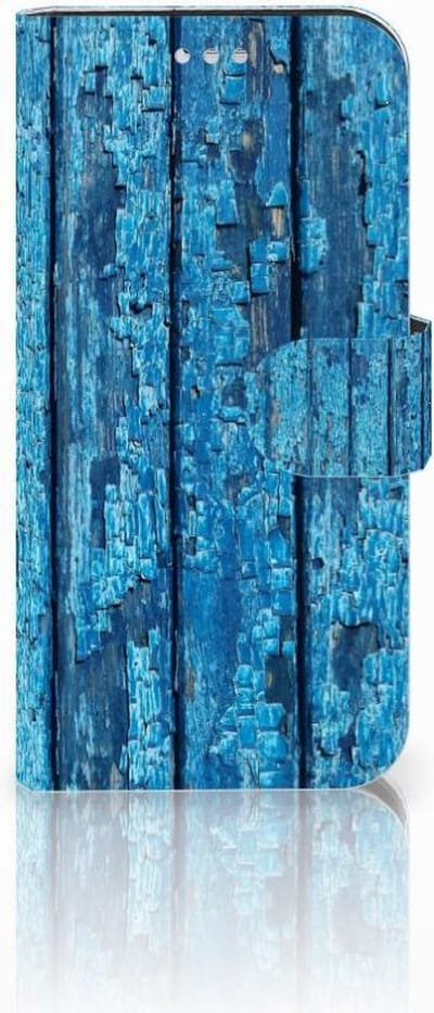 Samsung Galaxy S7 Book Style Case Wood Blue