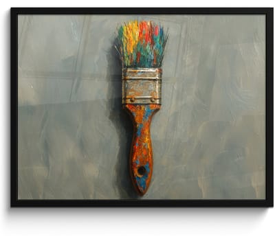 Poster in lijst - Fotolijst 70x50 cm - Posters - Verf - Kwast - Schilderij - Posterlijst zwart - Decoratie - Wanddecoratie woonkamer - Muurdecoratie slaapkamer