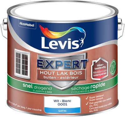 Levis - Expert Hout Lak Buiten Sneldrogend Satin - Wit - 2,5 L