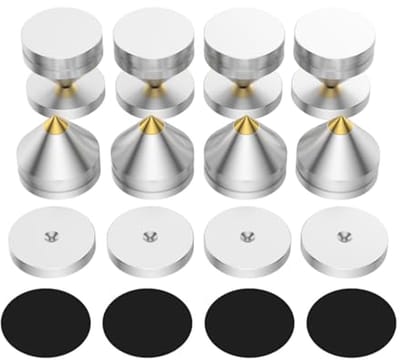 Set van 8 HiFi luidsprekerspikes voor optimale audio-isolatie