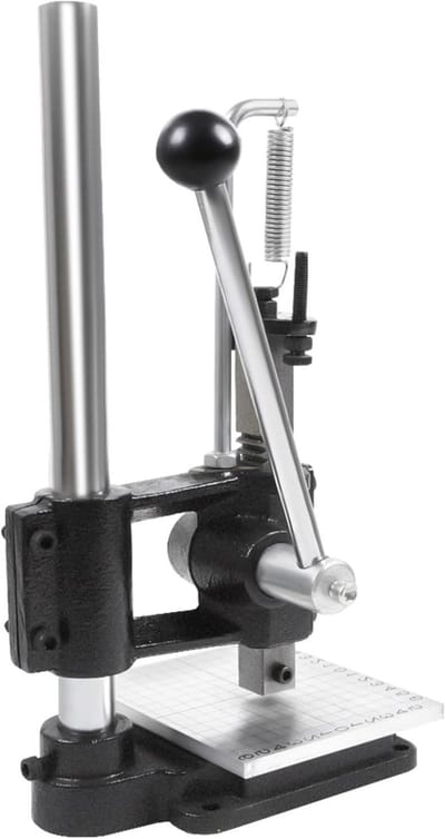 Handmatige snijmachine - Leersnijder pers - Leer bewerken - 160 kg neerwaartse kracht - 22 mm tandstangbreedte - null
