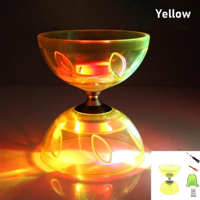 Bodybuilding Leer Chinese Diabolo Zachte Komvorm Diabolo Speelgoed Lichtgevende stijl Verdikken Mini Diabolo Chinese yoyo Set Buiten