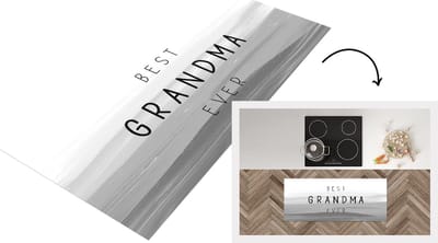 Keukenloper - Loper keuken - Spreuken - Quotes Best Grandma Ever - Oma cadeau - Moederdag - Oma - zwart wit - 120x50 cm - Keukenloper vinyl