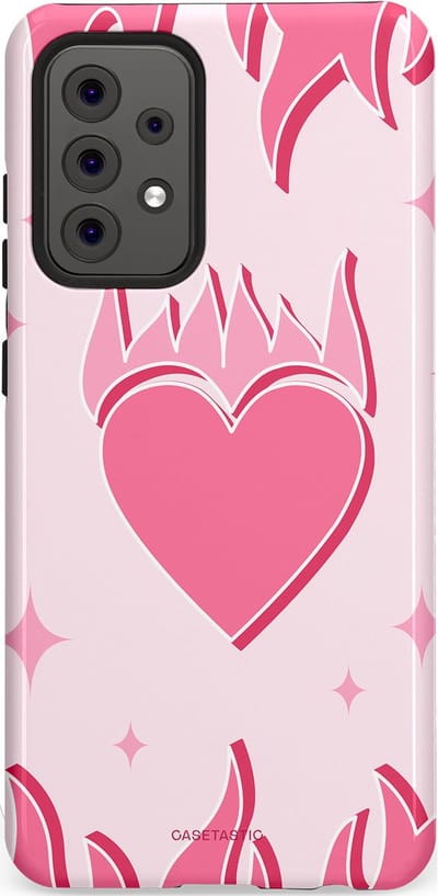 Casetastic Hoesje Geschikt voor Samsung A52 (4G/5G/s) - Stijlvolle Beschermende Duo-layer Case - Hartenvuur