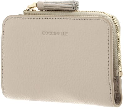 COCCINELLE Leren portemonnee Tassel Wallet Sandshell beige