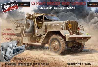 Thunder Model Modelbouwpakket Militaire voertuigen - 35014B US Heavy Wrecker Ward LaFrance Model M1 - Series 5 M1A1 - Limited Bonus Editie - Amerikaanse Truck Plastic - 1:35 - Modelbouw