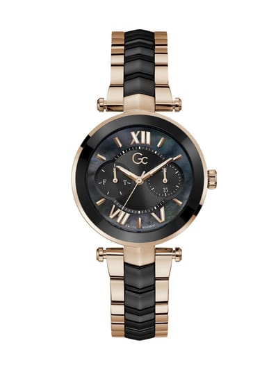 Gc Gc Illusion Mid Size Ceramic Analoog Quartzhorloge Zwart Kast Gemaakt Van 100% Roestvrij Staal En Een Armband Van 100% Keramiek 36.5 Y92003L1MF, Y92004L2MF, Y92005L1MF, Y92006L7MF