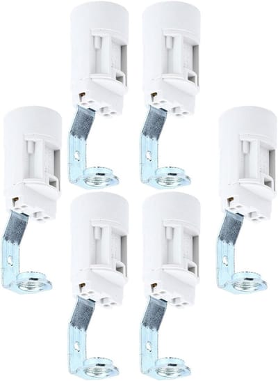 6 stuks E14 schroeffittingen voor kaarslampen, wit, 70 mm, robuust en roestvrij, ideaal voor woonkamer, slaapkamer en keukenverlichting