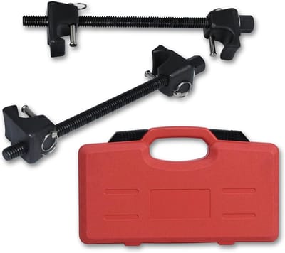 2-Delige KFZ Veerspanner Staal 300mm Veerset Spanner Set | Professioneel Schokdemper Gereedschap Met Opbergdoos En Veiligheidsnaald | Monteerspanner Tuning Verlaagingsspanner | NAIZY