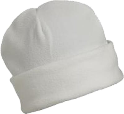 Warme Microfleece muts met omslag kleur off white
