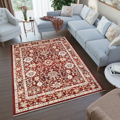 Tapiso Rivoli Vloerkleed Rood Kleed Vintage Oriental Tapijt Maat- 160x225