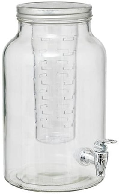 Secret de Gourmet Drankdispenser - met infuser en tap kraantje - 6.0 liter - glas - limonadetap - waterdispenser - D17 x H31 cm