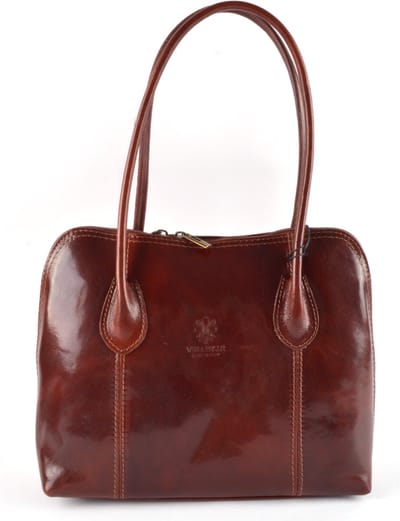 Giuliano klassieke handtas Juliette - Kastanjebruin - Dames - Made in Italy