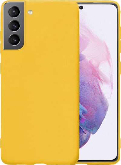 Hoesje - Geschikt voor Samsung Galaxy S21 - Sterk & Shockproof - Hoes Cover - Siliconen Case - Telefoonhoesjes - Geel