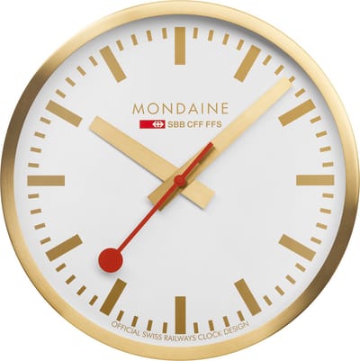 Mondaine M995.CLOCK.17SBG Clock - Stationsklok Goud - XL Wandklok - Ø 40cm