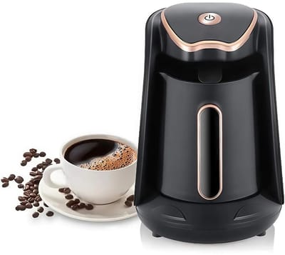 Elektrisch Turks koffiezetapparaat, 600 watt, 300 ml, capaciteit voor 4 kopjes, met overloopbeveiliging en droogkookbeveiliging.