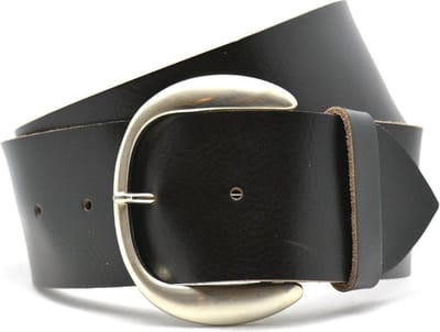 Moderiemen 6 cm brede bruine dames riem 6601 - 100% leer - Maat 85 - Totale lengte riem 100 cm