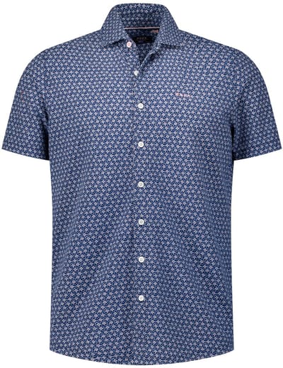 NZA Overhemd Short Sleeve Jake Blauw - Maat M - Heren - Overhemden Casual