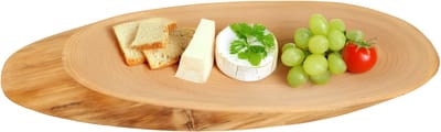 Kesper Boomstamschijf serveer/kaas plank - 45 x 17 x 2,5 cm - ovaal - berkenhout - serveerplank van hout