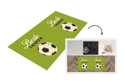 Keukenloper - Loper keuken - Quotes - Trainer - Voetbal - Groen - 120x60 cm - Keukenloper vinyl