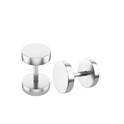 1.2 mm plug 8 mm zilver(2st) - LMPiercings