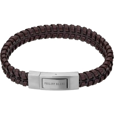 Echt leer en roestvrij stalen armband Philipp Blanc Andreas