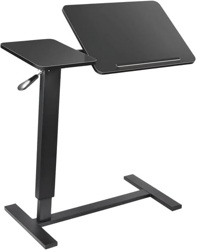 Zit-sta-bureau - Bedtafel - Laptoptafel - Bijzettafel - Voor woonkamer, slaapkamer of slaapzaal - In hoogte verstelbaar - Zwart
