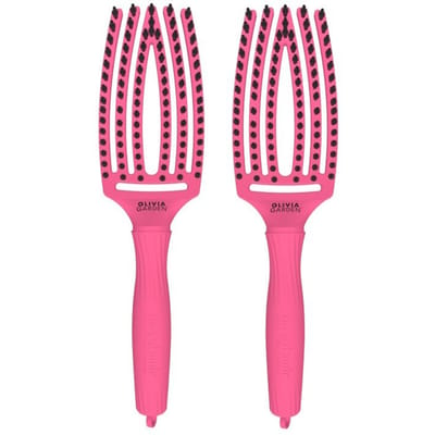 2x Olivia Garden Fingerbrush Care Iconic Boar&Nylon Hot Pink Medium