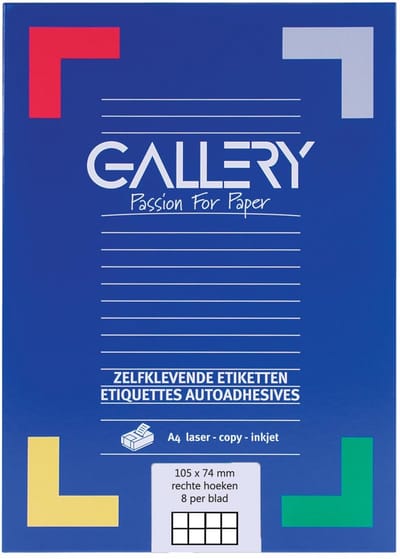 100 vel Gallery etiketten 105 x 74 mm