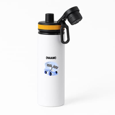 Hacebo® - Formule 1 met eigen naam waterfles met draaidop oranje - Auto rijden - Auto liefhebbers - Autosport - water fles - 850ML