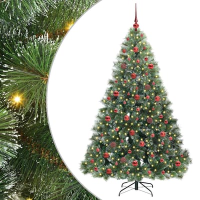 vidaXL - Kunstkerstboom - met - 300 - LED - met - standaard - Groen - 180 - cm - PE - en - PVC