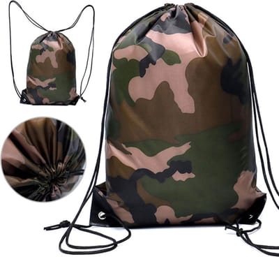 Akyol - Gymtas leger – leger rugtas - tas - rugzak - gymtas -camouflage gymtas -legerkleur trekkoord tas -camouflage kleur rugtas -gymtas leger kinderrugzak - 35cm x 28cm - legergroen – camouflage - marine