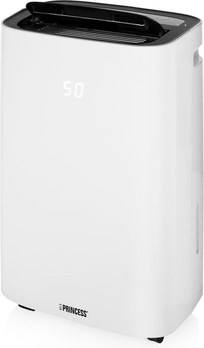 Princess Luchtontvochtiger 368020 - Ontvochtigt Tot 16 Liter Per Dag - Was-droog Functie - 42 Decibel - Geschikt Voor Huis, Slaapkamer, Badkamer, Woonkamer En Kelder - Voor Ruimtes Tot 40 m² - Dehumidifier - 350W – Wit
