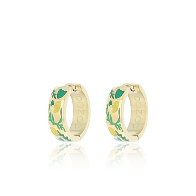 OOZOO Jewellery - Goudkleurige oorringen met citroenen - SE-3094