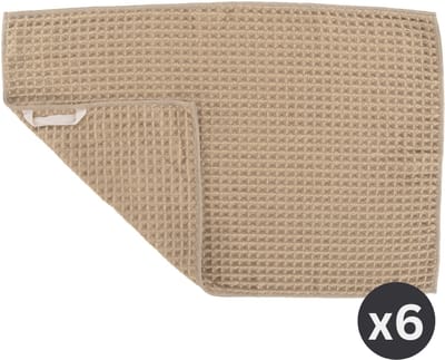 Tiseco - Keukenhanddoek ESSENTIALS - SET/6 - microvezel - 60x40 cm, zand