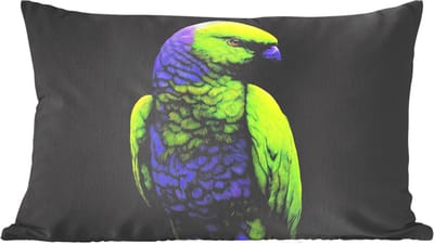 Sierkussens - Kussentjes Woonkamer - 60x40 cm - Papegaai - Veren - Opvallend - Groen