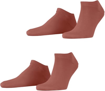 Esprit Basic Uni 2-Pack kort eenkleurig katoen multipack sneakersokken enkelsokken heren bruin - maat 39-42