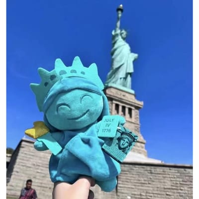 Nieuwe 22cm Souvenir Vrijheidsbeeld Schattig Pluche Speelgoed Groen Meisje Pop Pop Hoge Waarde Pop Kinderverjaardagscadeau Kerstcadeau 22cm blue