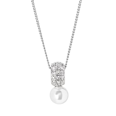 Di Lusso metalen collier met hanger Aubagne met parel en zirkonia's