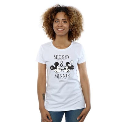 Disney Dames/Dames Mousecrush Mondays Mickey & Minnie Mouse Katoenen T-Shirt (Wit)