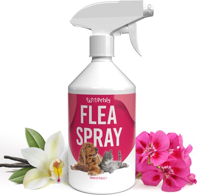 Petsly Flea Spray - Anti Vlooien Spray zonder DEET - Plantaardige Omgevingsspray - Anti Vlooienmiddel voor in huis - Vlooienband Alternatief - 500ml