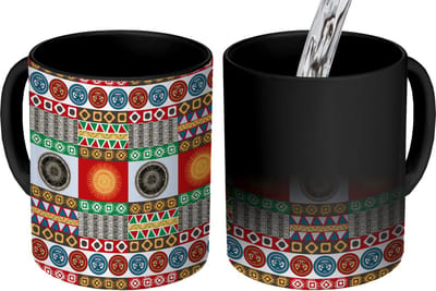 Magische Mok - Foto op Warmte Mokken - Koffiemok - Patronen - Maya - Details - Zuid-Amerika - Magic Mok - Beker - 350 ML - Theemok