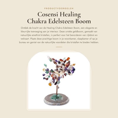 Dailygoods- Edelsteenboom Elegante Amethist - Feng Shui - Chakra Healing - Geluk - Welvaart - Natuurlijke Kristalstenen - Geldbom