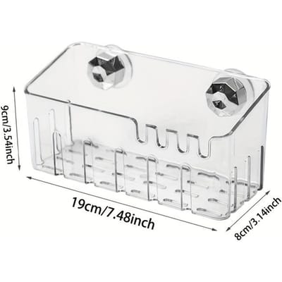 Doorzichtig Plastic Spoelbak Organizer Rek met Afvoer, Multifunctionele Keuken Opbergmand, Sterke Zuignap Bevestiging Voor Sponzen en Schoonmaakgereedschap transparant