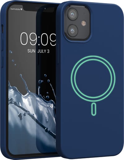 kwmobile telefoonhoesje geschikt voor Apple iPhone 12 mini - Hoesje met magneet compatibel met MagSafe - Smartphone case in marineblauw