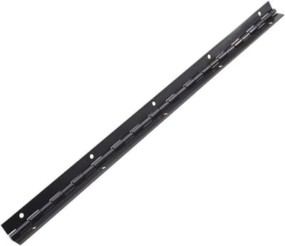 Piano Scharnier met As RVS Lang Scharnier 380 x 26 mm, Zwart, Verdeelbaar, Kan Op Maat Geknipt worden